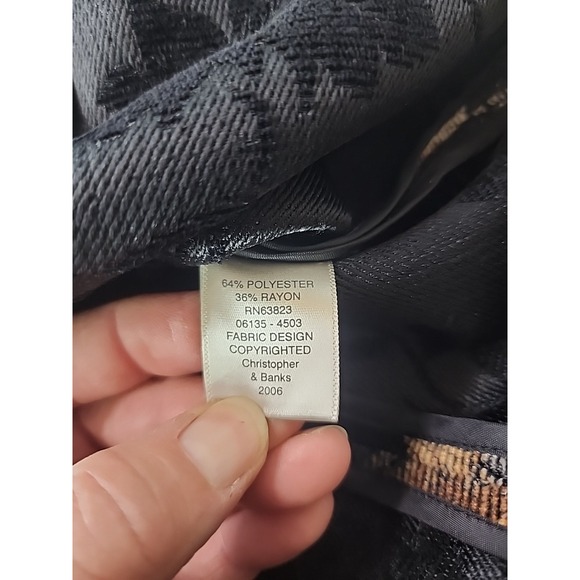 Christopher & Banks Womens Grapes and Leaves Tapestry Vest Size M Full Zip - Picture 4 of 7